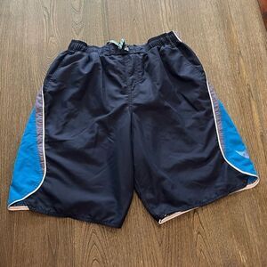 Nike Mens Basketball Shorts Blue Drawstring Waist Colorblock Size L